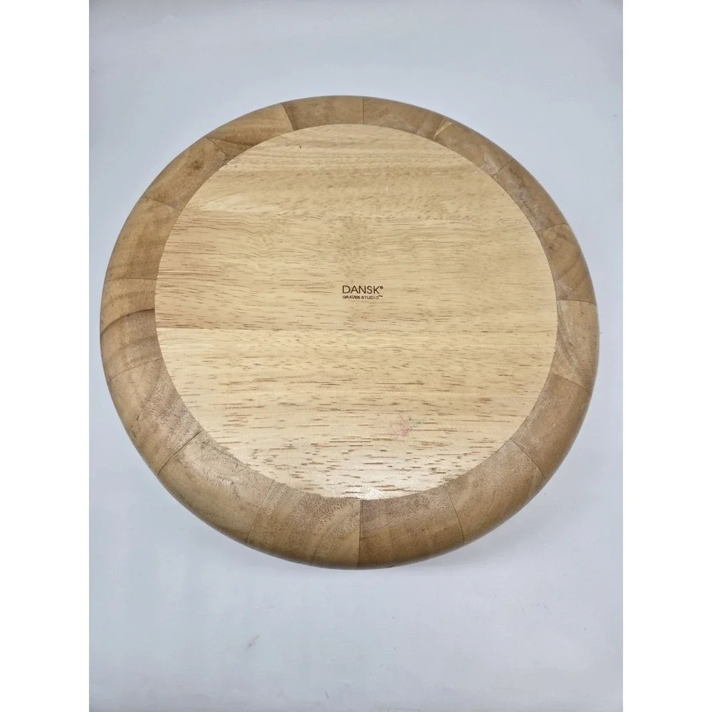 Dansk Graves‎ Studio High/Low Blonde Wood Slope Salad Bowl 11.5 in